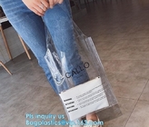 Torba na zakupy PVC z suwakiem, przezroczysta torba z boczną kieszenią, promocyjna błyszcząca torba na zakupy z PVC, 600D PVC Pol
