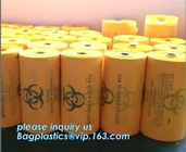 Biohazard medical waste bag yellow plastic draw tape bag, promotional medical bags, madical biohazard bags, bagplastics