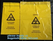 self seal adhesive biohazard waste bags clinical resealable hazardous removal bag, Sealing Tape Biohazard Waste Bags