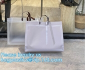 Semi Clear Plastic Gift Bags With Brown Handle Wedding Gift Packaging Bags Birthday Handbag Party Favors PP Gift Wrap